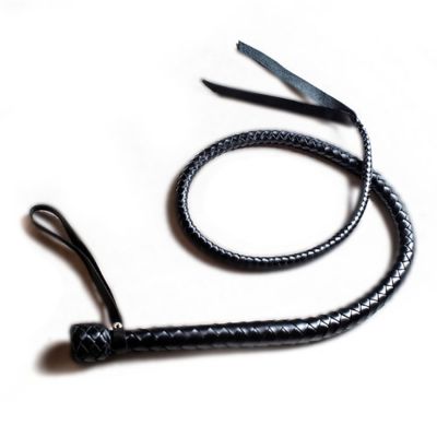 Батіг із руків'ям, натуральна шкіра, колір чорний, довжина 120 см