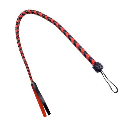 Батіг гнучкий снейк, натуральна шкіра, колір чорно-червоний, довжина 80 см