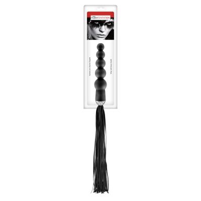 Флогер з ручкою — анальним намистом Fetish Tentation Whip with Rosary Handle