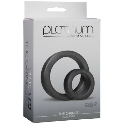 Набір ерекційних кілець Doc Johnson Platinum Premium Silicone — The C-Rings — Charcoal Набір ерекційних кілець Doc Johnson Platinum Premium Silicone — The C-Rings — Charcoal