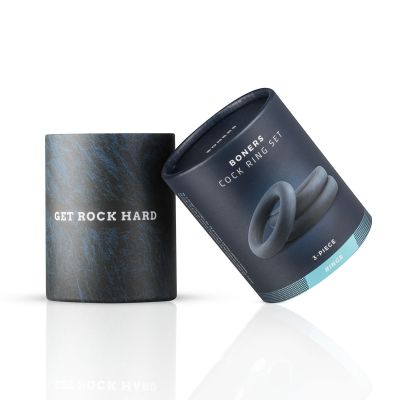 Набір ерекційних кілець Boners 3-Piece Cock Ring Set - Grey Набір ерекційних кілець Boners 3-Piece Cock Ring Set - Grey
