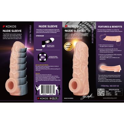 Насадка на член Kokos Nude Sleeve NS 001 M Насадка на член Kokos Nude Sleeve NS 001 M