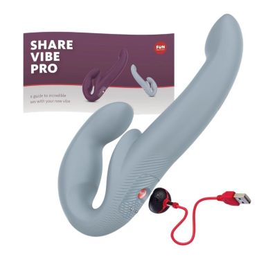 Безремінний страпон з вібрацією Fun Factory SHARE VIBE PRO cool grey, регульований Безремінний страпон з вібрацією Fun Factory SHARE VIBE PRO cool grey, регульований
