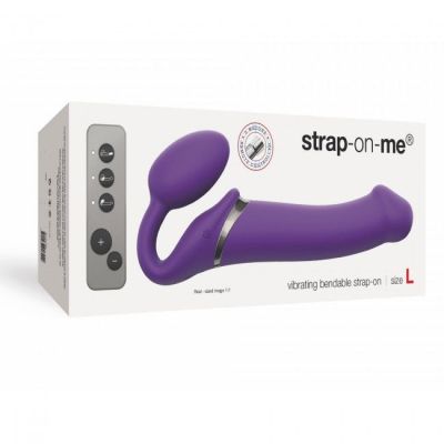 Безремінний страпон з вібрацією Strap-On-Me Vibrating Violet L, діам. 3,7см, пульт ДК, регульований Безремінний страпон з вібрацією Strap-On-Me Vibrating Violet L, діам. 3,7см, пульт ДК, регульований