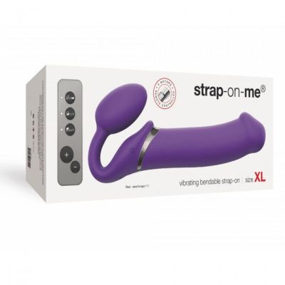 Безремінний страпон з вібрацією Strap-On-Me Vibrating Violet XL, діам. 4,5см, пульт ДК, регульований Безремінний страпон з вібрацією Strap-On-Me Vibrating Violet XL, діам. 4,5см, пульт ДК, регульований