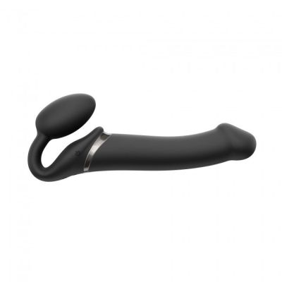 Безремінний страпон з вібрацією Strap-On-Me Vibrating Black L, діаметр 3,7см, пульт ДК, регульований Безремінний страпон з вібрацією Strap-On-Me Vibrating Black L, діаметр 3,7см, пульт ДК, регульований