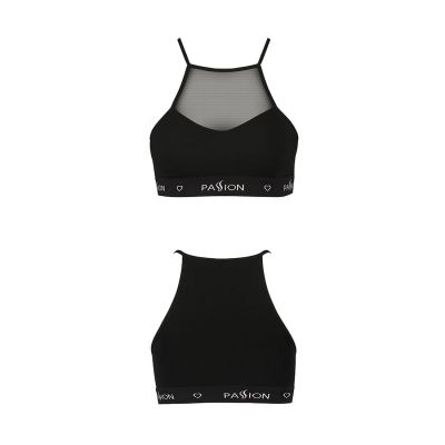 Спортивний топ з прозорою вставкою Passion PS006 TOP black, size S Спортивний топ з прозорою вставкою Passion PS006 TOP black, size S