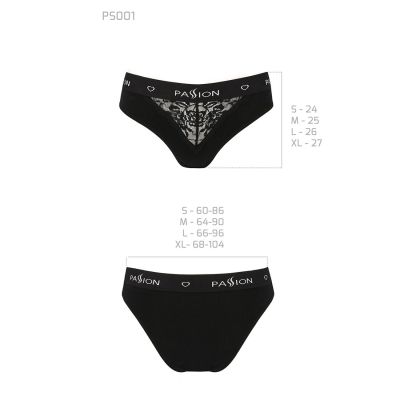 Трусики з широкою гумкою і мереживом Passion PS001 PANTIES black, size XL Трусики з широкою гумкою і мереживом Passion PS001 PANTIES black, size XL