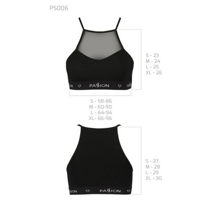 Спортивний топ з прозорою вставкою Passion PS006 TOP black, size XL Спортивний топ з прозорою вставкою Passion PS006 TOP black, size XL
