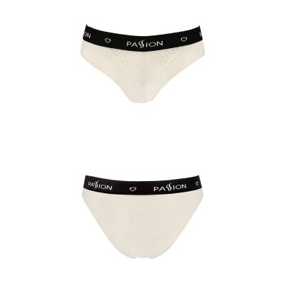 Трусики з широкою гумкою і мереживом Passion PS001 PANTIES ecru, size M