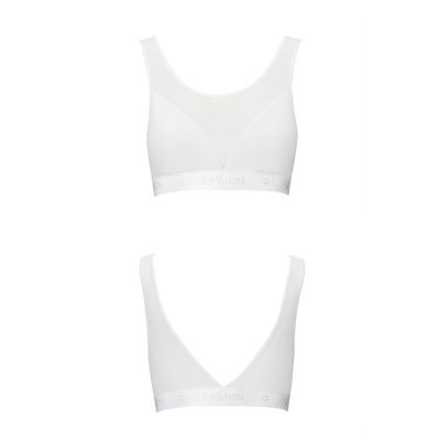 Топ з прозорою вставкою Passion PS002 TOP white, size M
