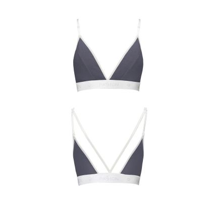 Спортивний топ з подвійними бретелями Passion PS007 TOP dark grey, size S Спортивний топ з подвійними бретелями Passion PS007 TOP dark grey, size S