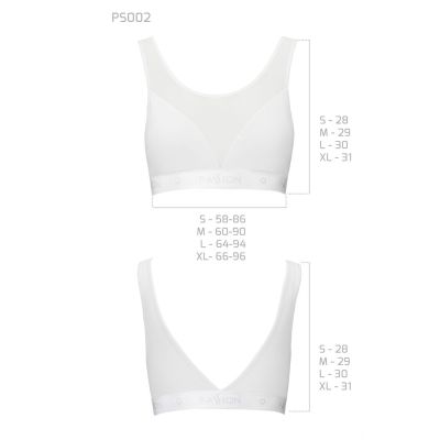 Топ з прозорою вставкою Passion PS002 TOP white, size XL