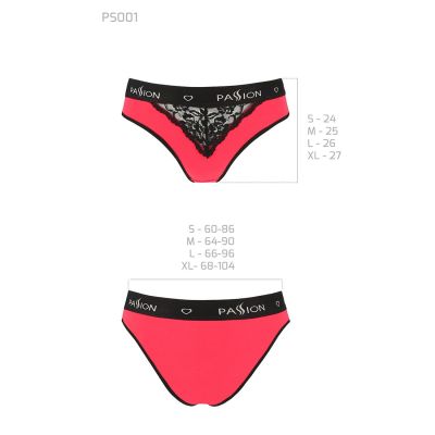 Трусики з широкою гумкою і мереживом Passion PS001 PANTIES red/black, size S Трусики з широкою гумкою і мереживом Passion PS001 PANTIES red/black, size S