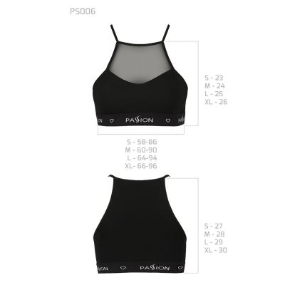 Спортивний топ з прозорою вставкою Passion PS006 TOP black, size L Спортивний топ з прозорою вставкою Passion PS006 TOP black, size L