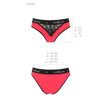 Трусики з широкою гумкою і мереживом Passion PS001 PANTIES red/black, size XL Трусики з широкою гумкою і мереживом Passion PS001 PANTIES red/black, size XL