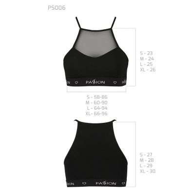Спортивний топ з прозорою вставкою Passion PS006 TOP black, size M Спортивний топ з прозорою вставкою Passion PS006 TOP black, size M