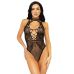 Leg Avenue Net and lace halter bodysuit OS Black Leg Avenue Net and lace halter bodysuit OS Black