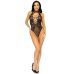 Leg Avenue Net and lace halter bodysuit OS Black Leg Avenue Net and lace halter bodysuit OS Black