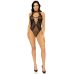Leg Avenue Net and lace halter bodysuit OS Black Leg Avenue Net and lace halter bodysuit OS Black