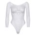 Боді Leg Avenue Snap crotch thong back teddy White M/L
