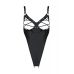 Боді з екошкіри Passion Celine Body 4XL/5XL black, з доступом, відкритий