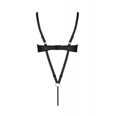 Боді з екошкіри Passion Celine Body 4XL/5XL black, з доступом, відкритий