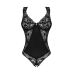 Мереживне боді Obsessive Donna Dream crotchless teddy XL-2XL Black, відкритий доступ