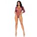 Боді Leg Avenue Crystalized fishnet bodysuit Burgundy One Size
