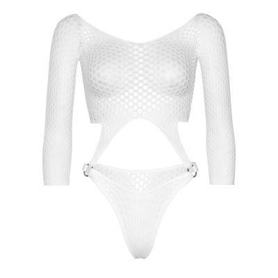 Боді Leg Avenue Top bodysuit with thong back White Боді Leg Avenue Top bodysuit with thong back White