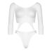Боді Leg Avenue Top bodysuit with thong back White Боді Leg Avenue Top bodysuit with thong back White