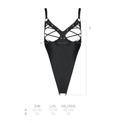 Боді з екошкіри Celine Body black L/XL — Passion: з доступом, відкритий Боді з екошкіри Celine Body black L/XL — Passion: з доступом, відкритий