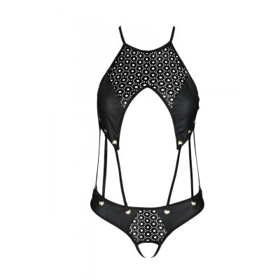 Боді з екошкіри з ремінцями та перфорацією Tamaris Body black L/XL — Passion