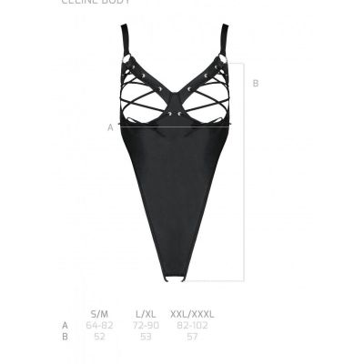 Боді з екошкіри CELINE BODY black S/M — Passion: з доступом, відкритий Боді з екошкіри CELINE BODY black S/M — Passion: з доступом, відкритий