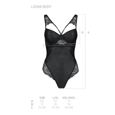 Боді з еко-шкіри та мережива Loona Body black XXL/XXXL - Passion Боді з еко-шкіри та мережива Loona Body black XXL/XXXL - Passion