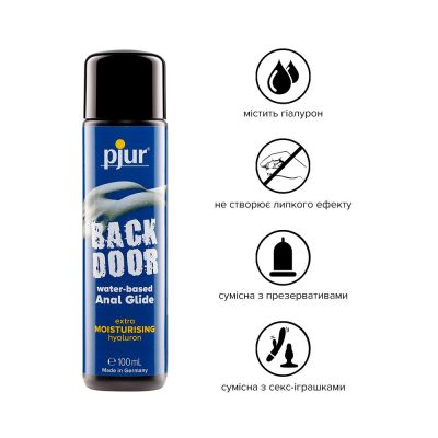 Анальна змазка pjur backdoor Comfort water glide (100 мл) на водній основі з гіалуроном