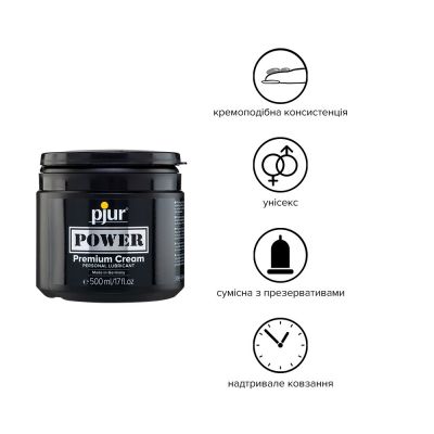 Густа змазка для фістингу й анального сексу pjur POWER Premium Cream (500 мл) на гібридній основі