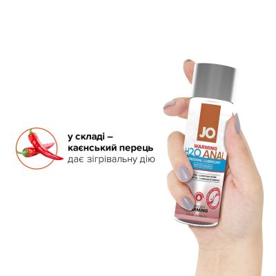 Анальна змазка System JO ANAL H2O — WARMING (60 мл), розігрівальна, на водній основі