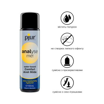 Анальна змазка pjur analyse me! Comfort water glide (100 мл) на водній основі з гіалуроном