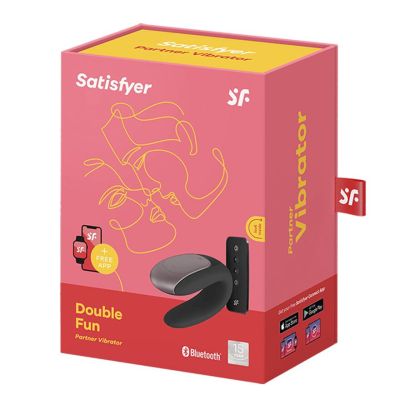Смартвібратор для пар Satisfyer Double Fun (Black) з пультом ДК Смартвібратор для пар Satisfyer Double Fun (Black) з пультом ДК