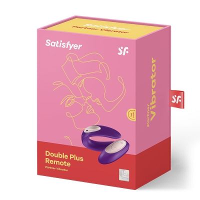 Вібратор для пар Satisfyer Double Plus Remote з пультом ДК та двома моторчиками Вібратор для пар Satisfyer Double Plus Remote з пультом ДК та двома моторчиками