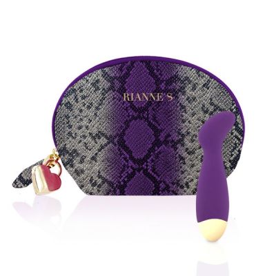 Вібратор для зони G Rianne S: Boa Mini Purple, 10 режимів роботи, медичний силікон, косметичка-чохол