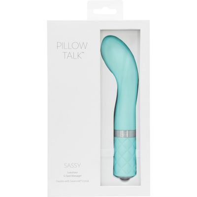 Розкішний вібратор Pillow Talk — Sassy Teal із кристалом «Сваровські» для зони G, подарункове паковання
