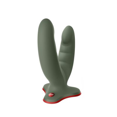 Подвійний фалоімітатор Fun Factory RYDE wild olive, гнучкі стовбури, присоска Подвійний фалоімітатор Fun Factory RYDE wild olive, гнучкі стовбури, присоска