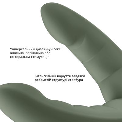 Подвійний фалоімітатор Fun Factory RYDE wild olive, гнучкі стовбури, присоска Подвійний фалоімітатор Fun Factory RYDE wild olive, гнучкі стовбури, присоска