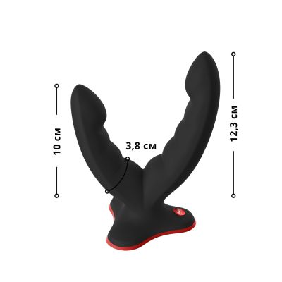 Подвійний фалоімітатор Fun Factory RYDE black, гнучкі стовбури, присоска Подвійний фалоімітатор Fun Factory RYDE black, гнучкі стовбури, присоска