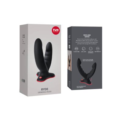 Подвійний фалоімітатор Fun Factory RYDE black, гнучкі стовбури, присоска Подвійний фалоімітатор Fun Factory RYDE black, гнучкі стовбури, присоска