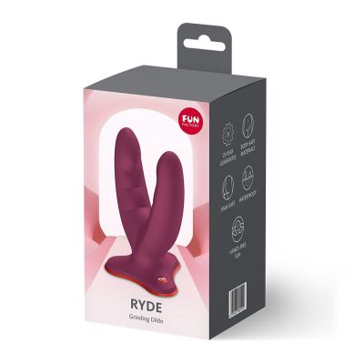Подвійний фалоімітатор Fun Factory RYDE Wine Red, гнучкі стовбури, присоска Подвійний фалоімітатор Fun Factory RYDE Wine Red, гнучкі стовбури, присоска
