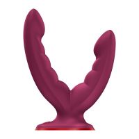 Подвійний фалоімітатор Fun Factory RYDE Wine Red, гнучкі стовбури, присоска Подвійний фалоімітатор Fun Factory RYDE Wine Red, гнучкі стовбури, присоска