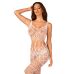 Сітчастий бодістокінг з імітацією топа та шортів Obsessive Bodystocking G330 S/M/L, white, з доступом